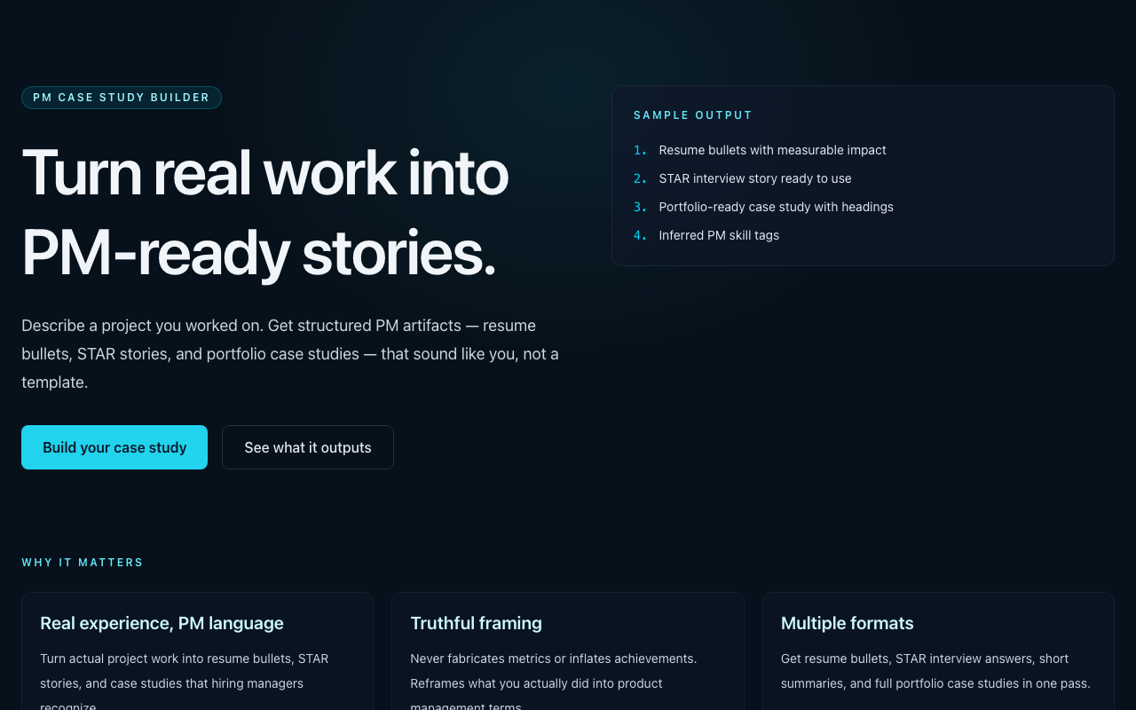 PM Case Study Builder preview